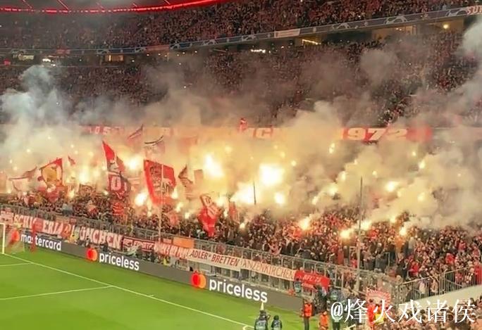 因极端球迷燃放大量烟火，拜仁或将遭受处罚